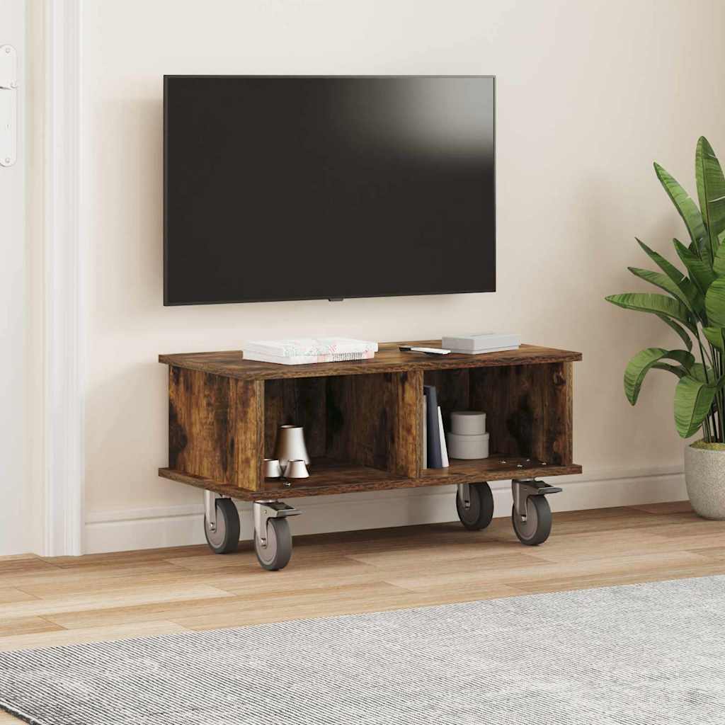 vidaXL Stół pod telewizor Dąb wędzony 68,5 x 35 x 35 cm