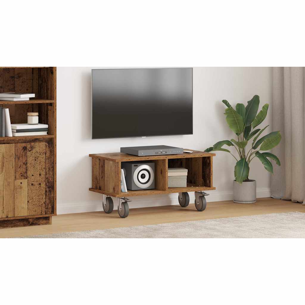 vidaXL Stół pod telewizor 68,5 x 35 x 35 cm Stare drewno