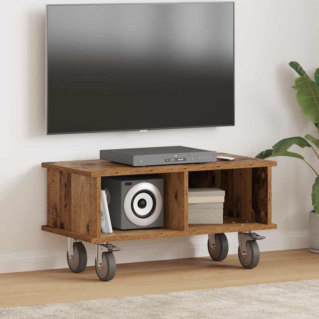 vidaXL Stół pod telewizor Stare drewno 68,5 x 35 x 35 cm