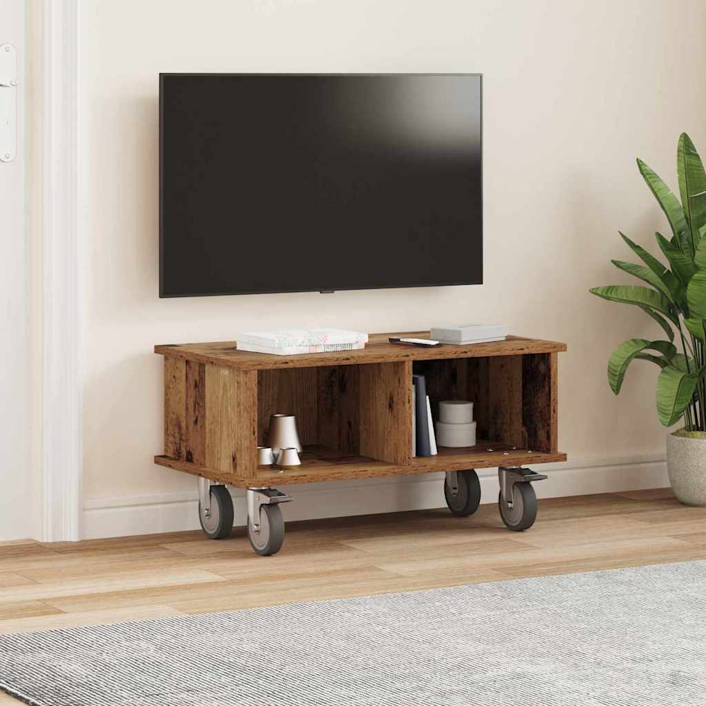 vidaXL Stół pod telewizor Stare drewno 68,5 x 35 x 35 cm