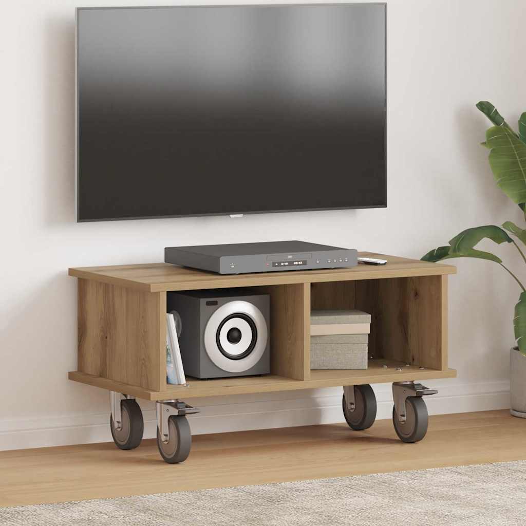 vidaXL Stół pod telewizor Dąb rzemieślniczy 68,5 x 35 x 35 cm