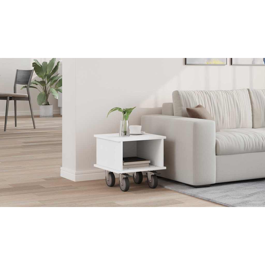 vidaXL Stół pod telewizor 37 x 35 x 35 cm Biały Drewno inżynieryjne