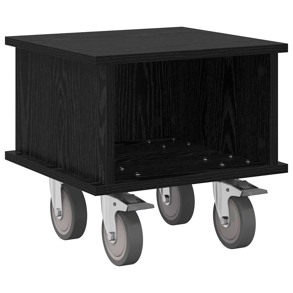 vidaXL Stół pod telewizor Czarny Dąb 37 x 35 x 35 cm