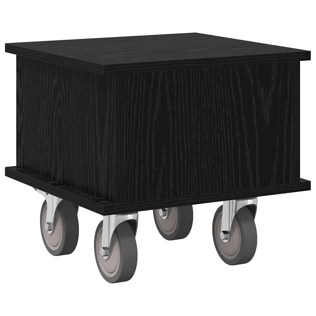 vidaXL Stół pod telewizor Czarny Dąb 37 x 35 x 35 cm