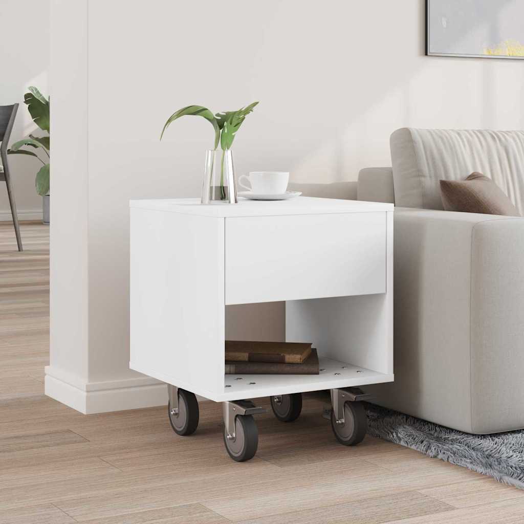 vidaXL Stolik nocny Biały 40,5 x 40 x 48 cm Materiał drewnopochodny