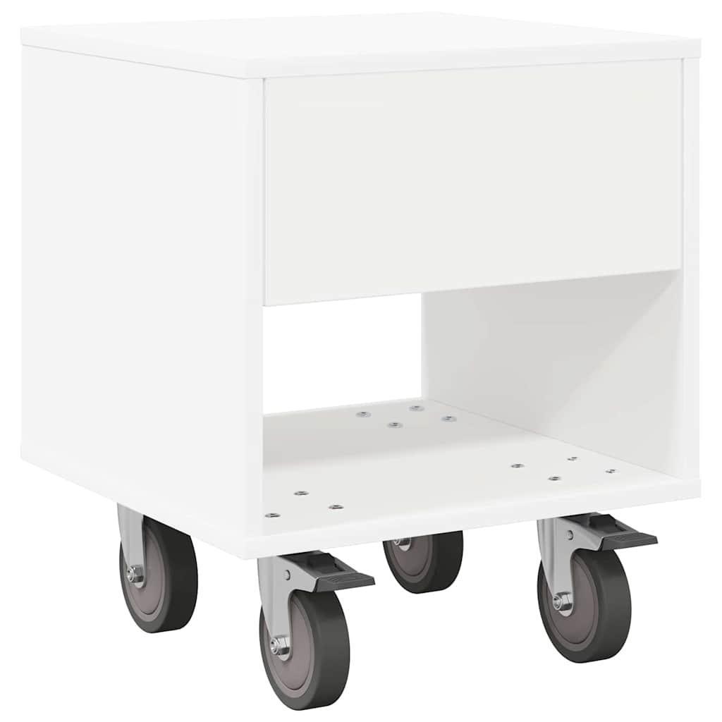 vidaXL Stolik nocny Biały 40,5 x 40 x 48 cm Materiał drewnopochodny
