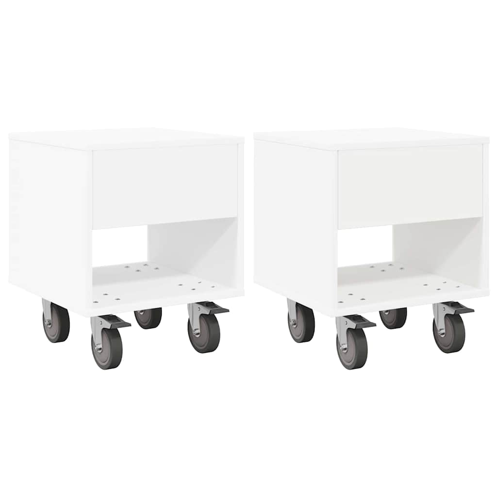 vidaXL Stolik nocny 2 pcs Biały 40,5 x 40 x 48 cm