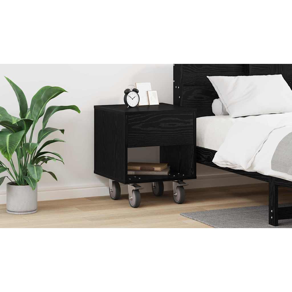 vidaXL Stolik nocny Czarny Dąb 40,5 x 40 x 48 cm Drewno inżynieryjne