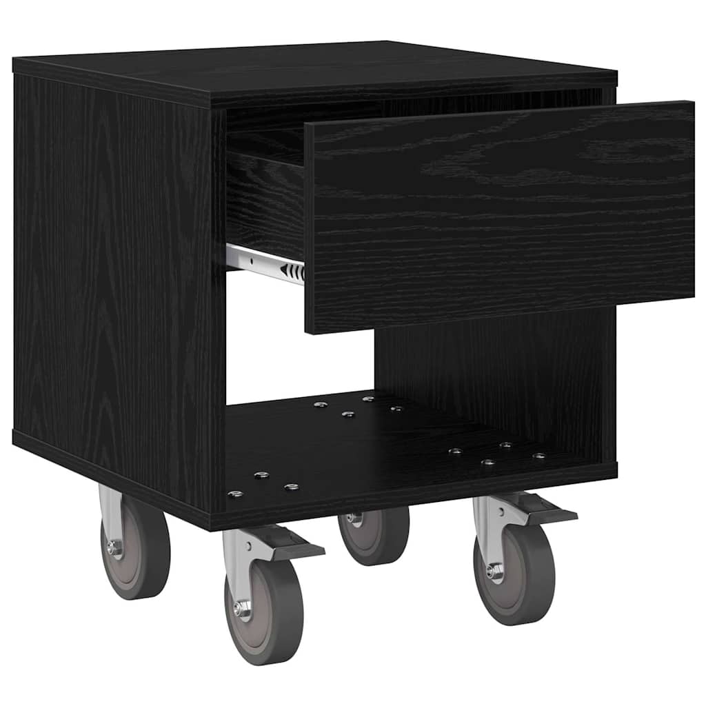 vidaXL Stolik nocny Czarny Dąb 40,5 x 40 x 48 cm