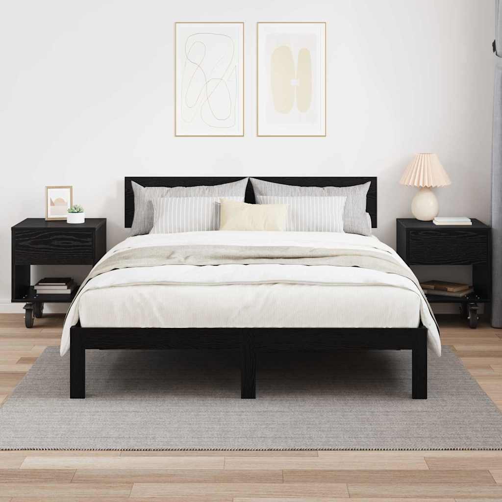 vidaXL Stolik nocny 2 pcs Czarny Dąb 40,5 x 40 x 48 cm