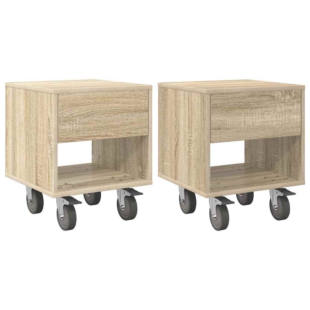 vidaXL Stolik nocny 2 pcs Dąb Sonoma 40,5 x 40 x 48 cm