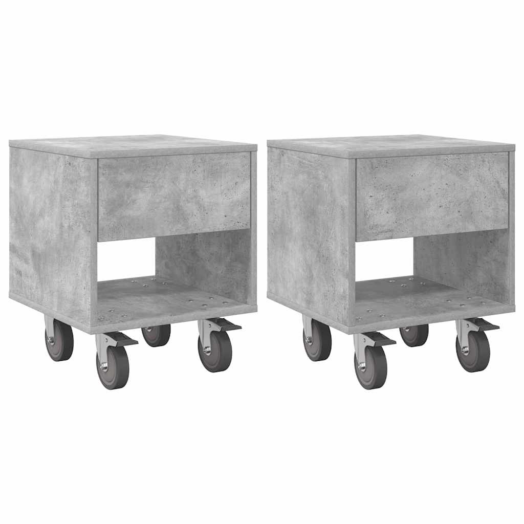 vidaXL Stolik nocny 2 pcs Betonowy szary 40,5 x 40 x 48 cm