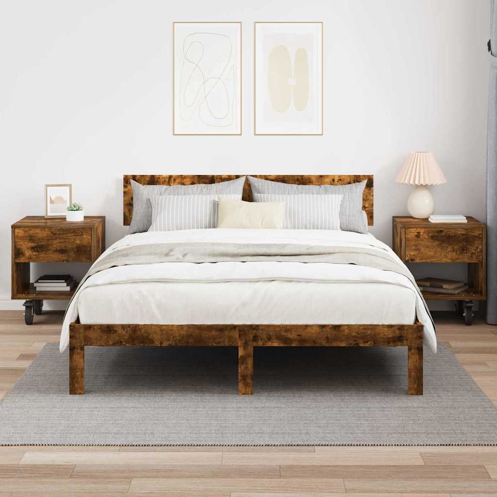 vidaXL Stolik nocny 2 pcs Dąb wędzony 40,5 x 40 x 48 cm