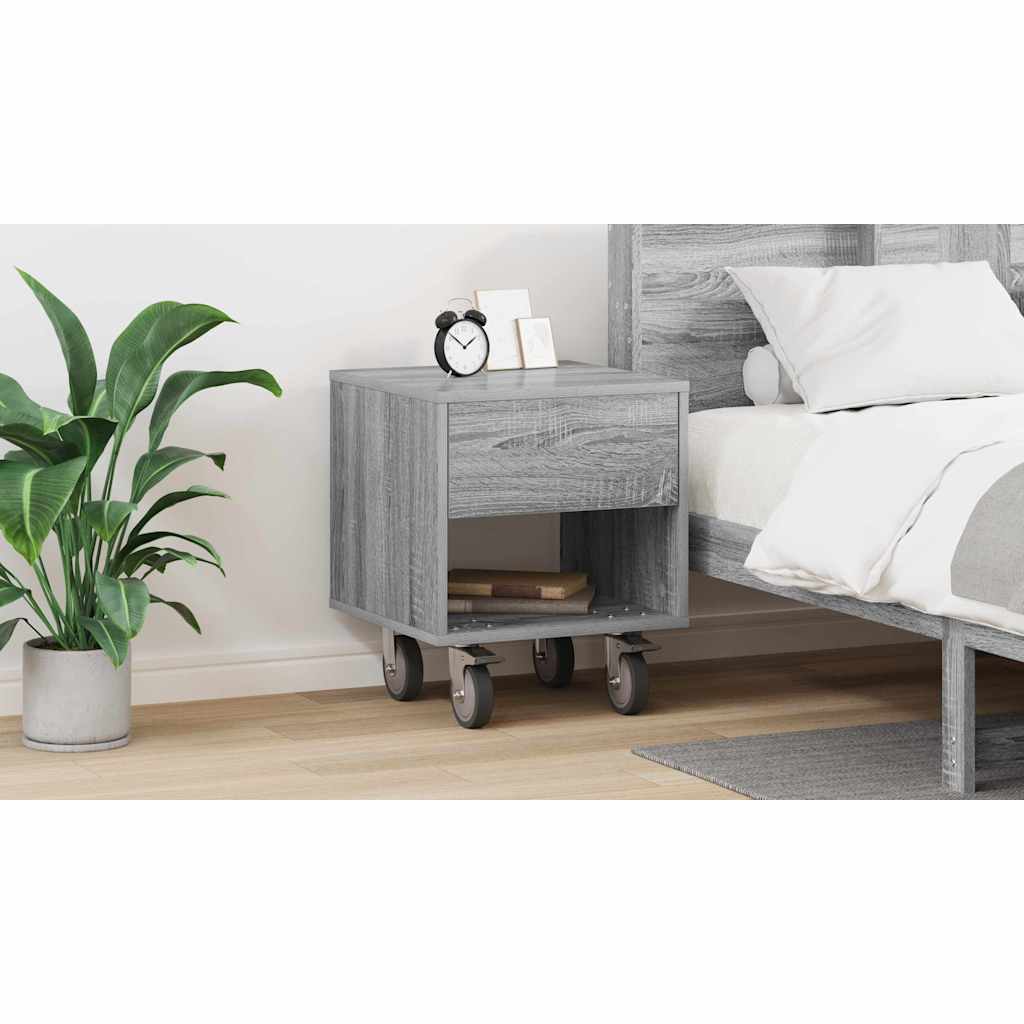 vidaXL Stolik nocny Szary Sonoma 40,5 x 40 x 48 cm Drewno inżynieryjne