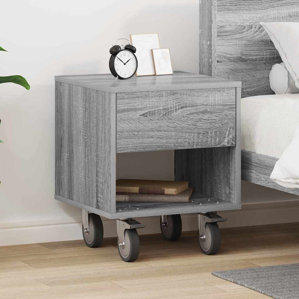 vidaXL Stolik nocny Szary Sonoma 40,5 x 40 x 48 cm