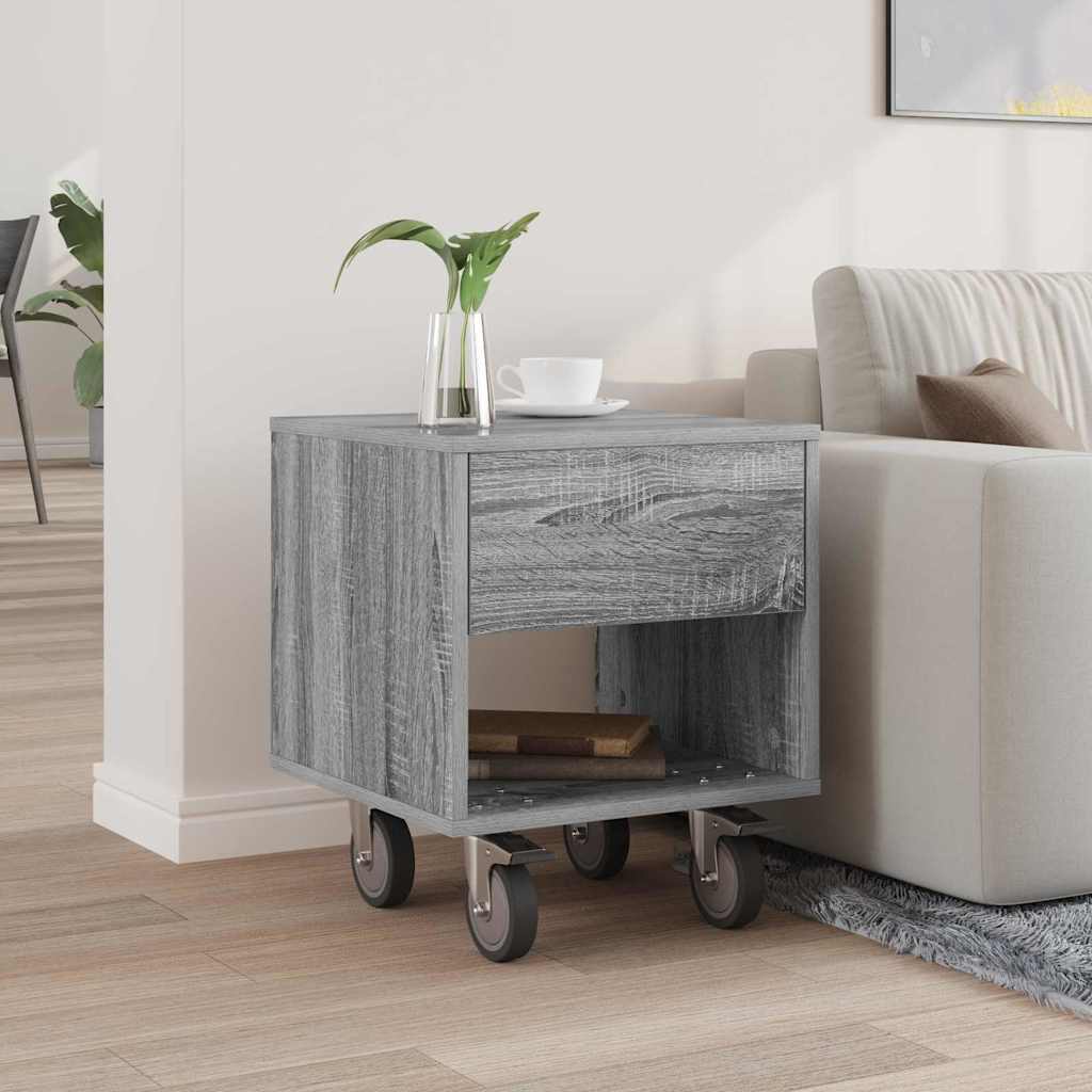 vidaXL Stolik nocny Szary Sonoma 40,5 x 40 x 48 cm