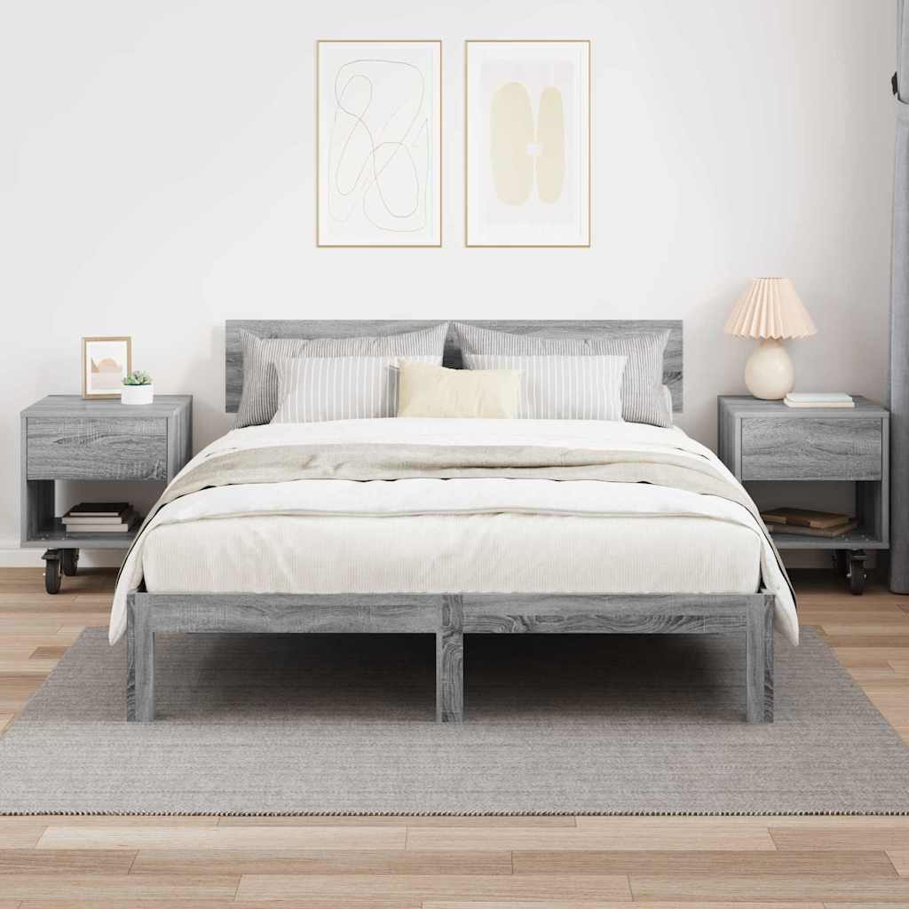 vidaXL Stolik nocny 2 pcs Szary Sonoma 40,5 x 40 x 48 cm