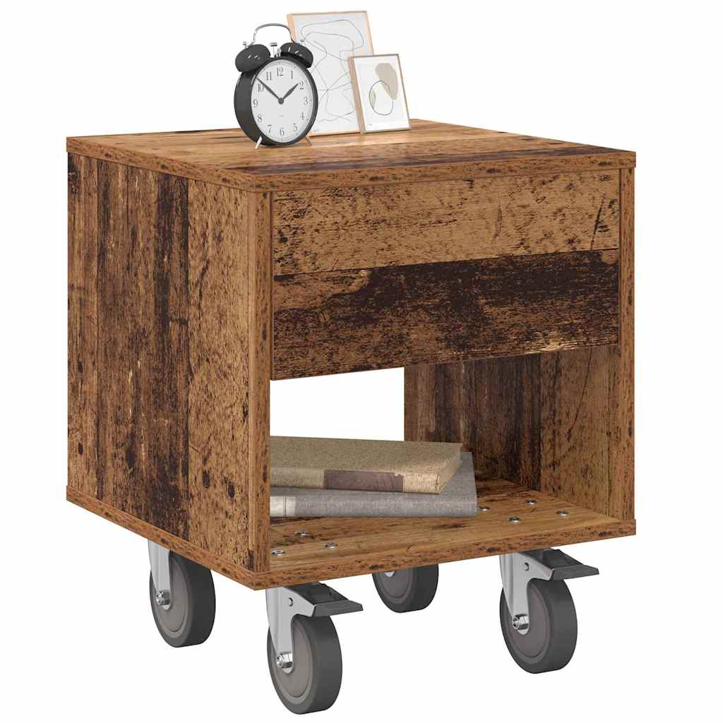 vidaXL Stolik nocny Stare drewno 40,5 x 40 x 48 cm
