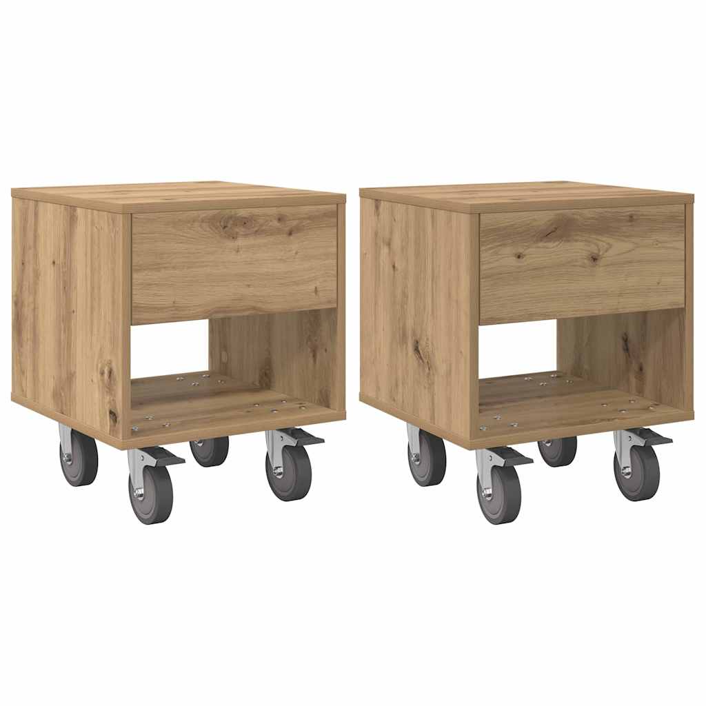vidaXL Stolik nocny 2 pcs Dąb rzemieślniczy 40,5 x 40 x 48 cm