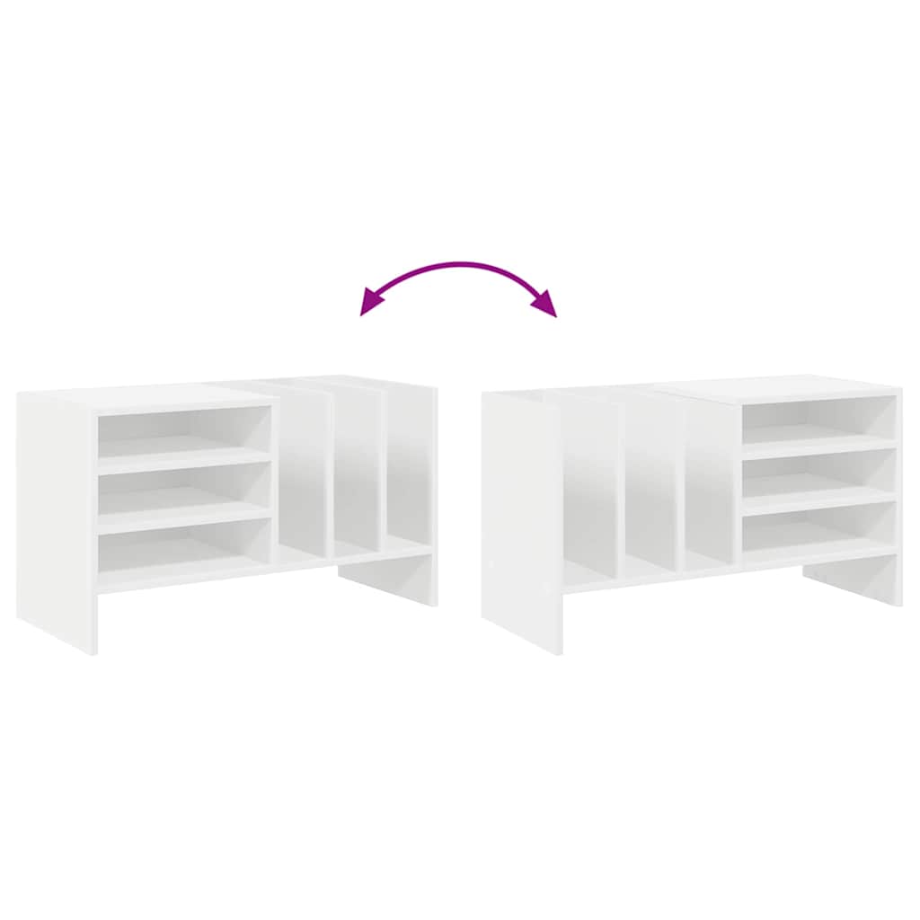 vidaXL Szafka na płyty winylowe z półką Biały 78,5 x 35 x 45 cm