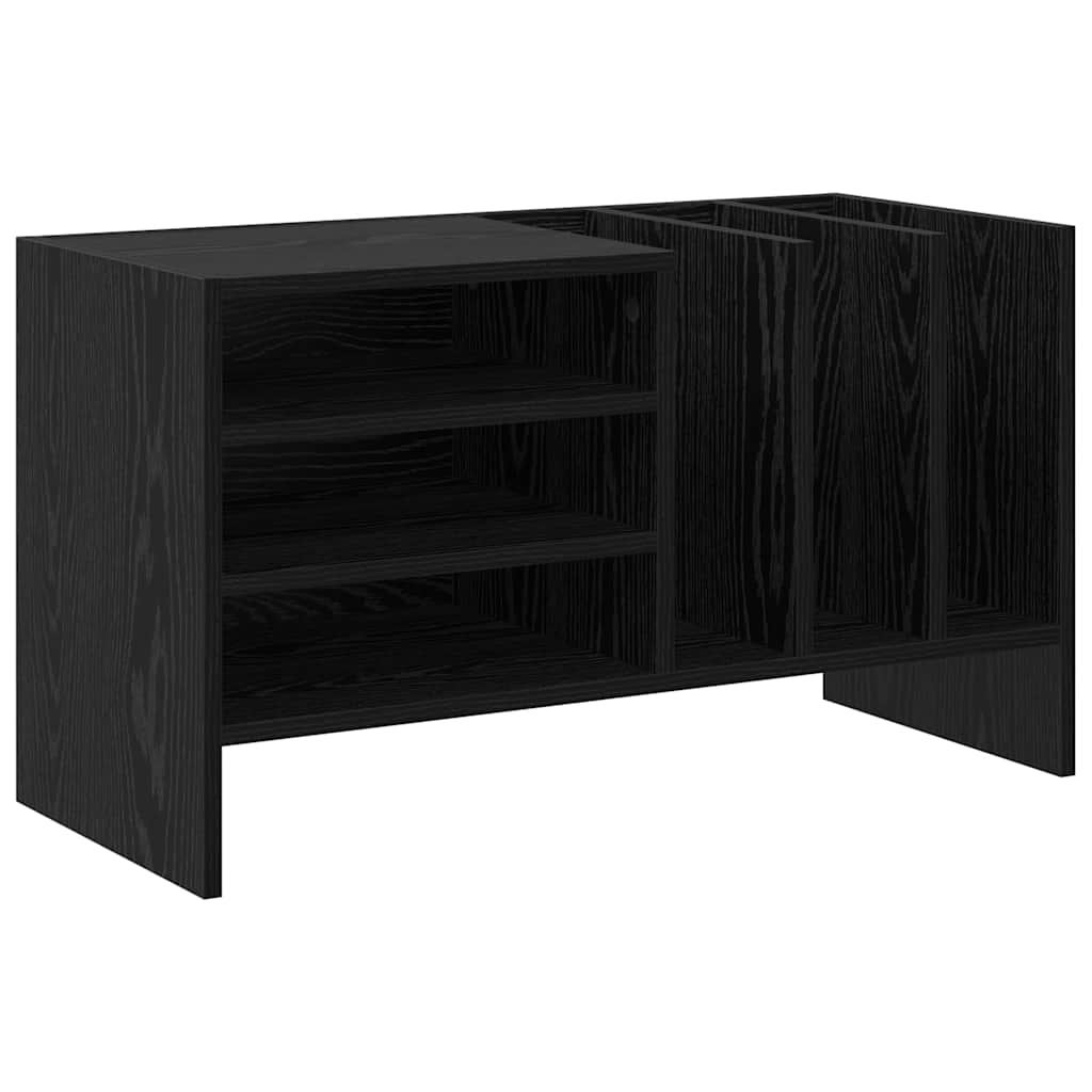 vidaXL Szafka na płyty winylowe z półką Czarny Dąb 78,5 x 35 x 45 cm