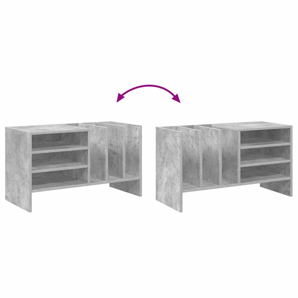 vidaXL Szafka na płyty winylowe Betonowy szary 78,5 x 35 x 45 cm