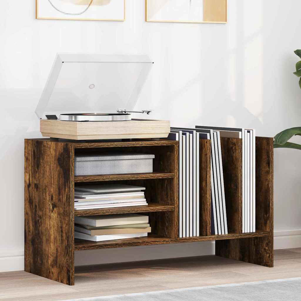 vidaXL Szafka na płyty winylowe z półką Dąb wędzony 78,5 x 35 x 45 cm