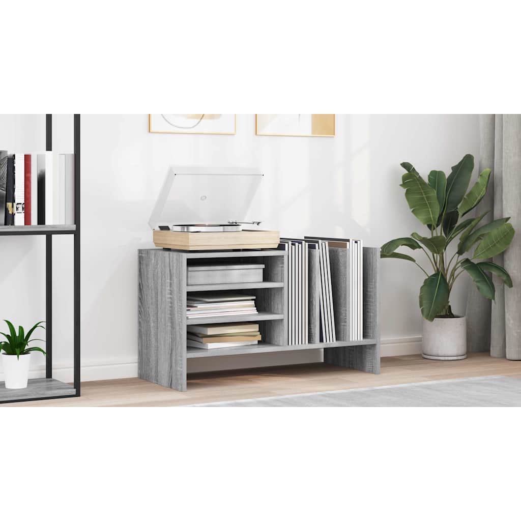 vidaXL Szafka na płyty winylowe z półką Szary Sonoma 78,5 x 35 x 45 cm