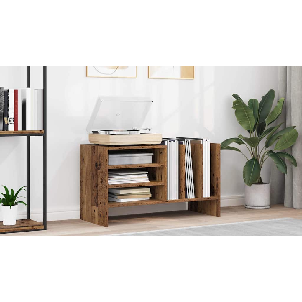 vidaXL Szafka na płyty winylowe z półką Stare drewno 78,5 x 35 x 45 cm