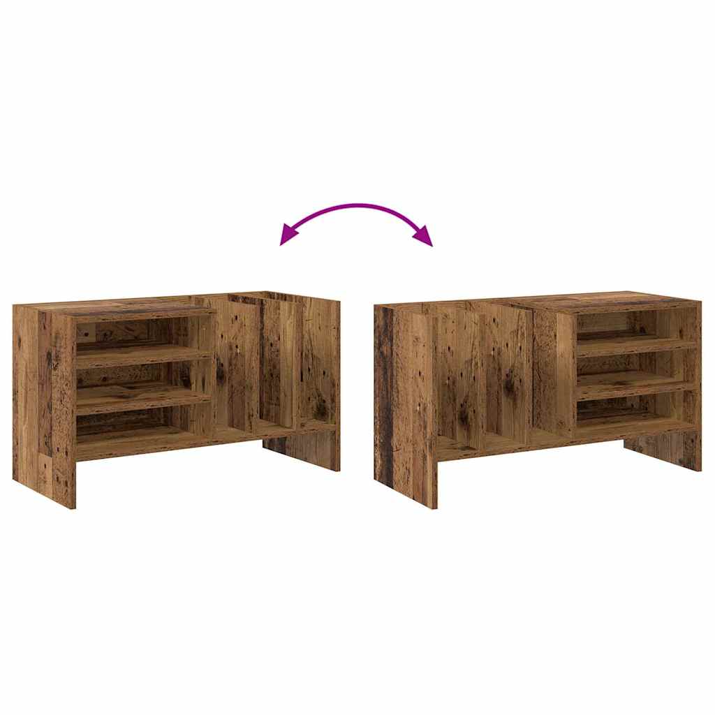 vidaXL Szafka na płyty winylowe z półką Stare drewno 78,5 x 35 x 45 cm