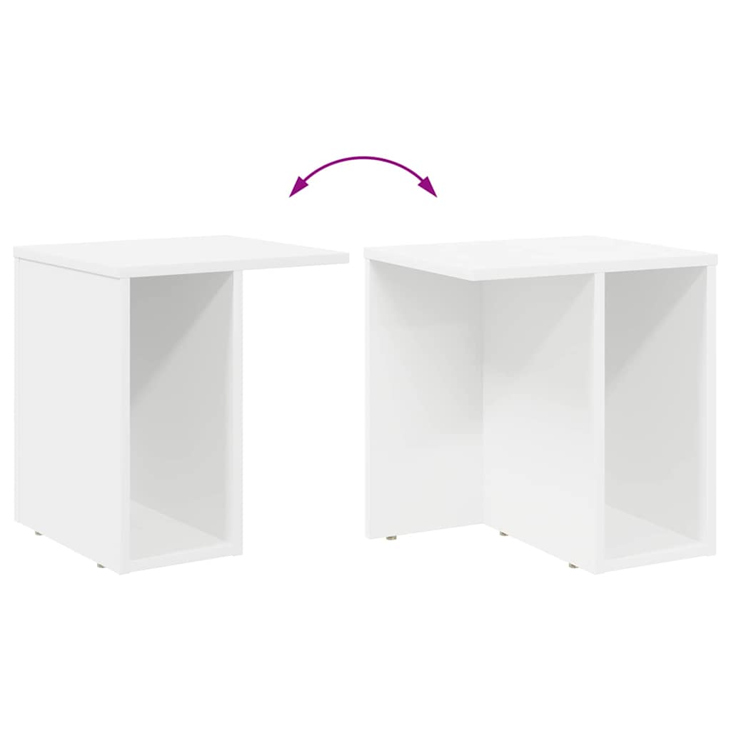vidaXL Stolik końcowy Biały 37 x 32 x 40 cm Materiał drewnopochodny
