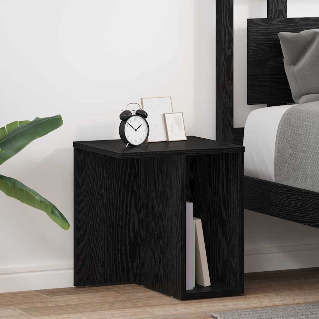 vidaXL Stolik końcowy 2 pcs Czarny Dąb 37 x 32 x 40 cm