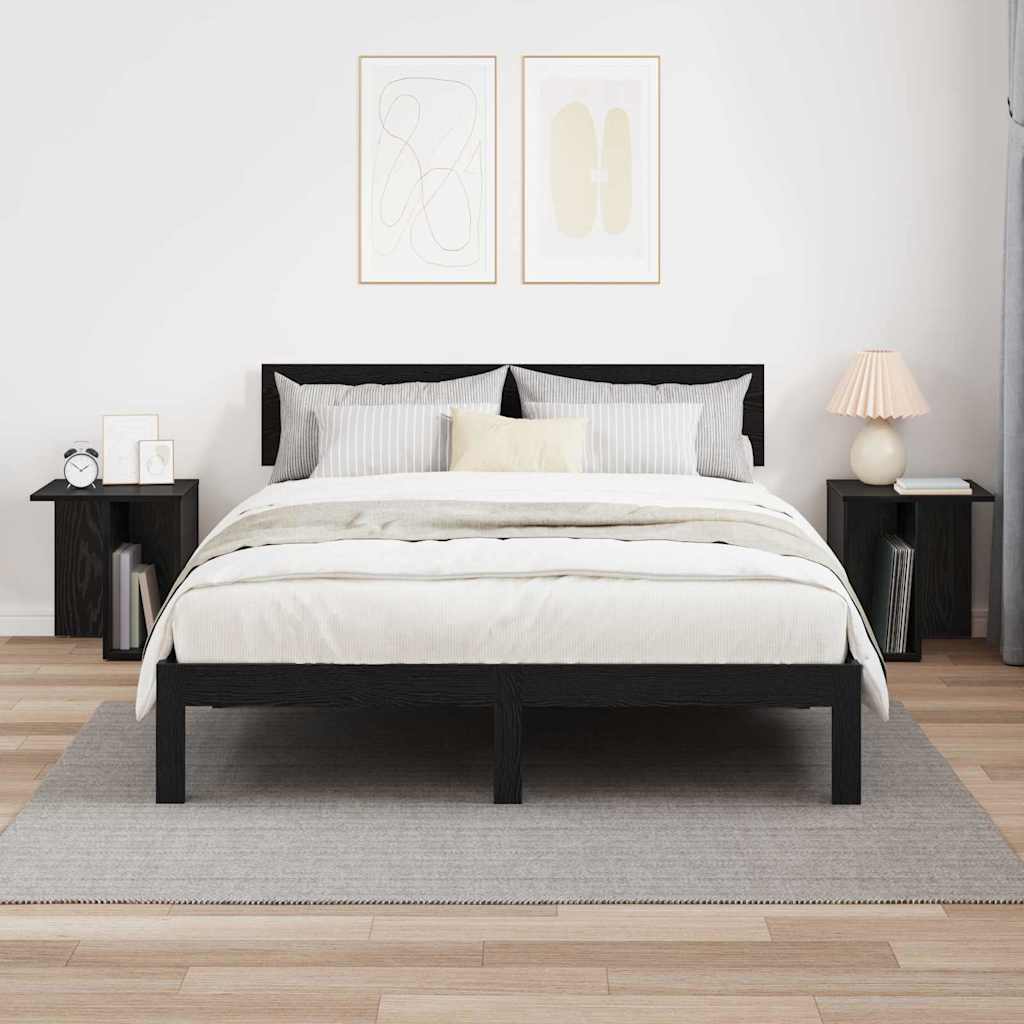 vidaXL Stolik końcowy 2 pcs Czarny Dąb 37 x 32 x 40 cm