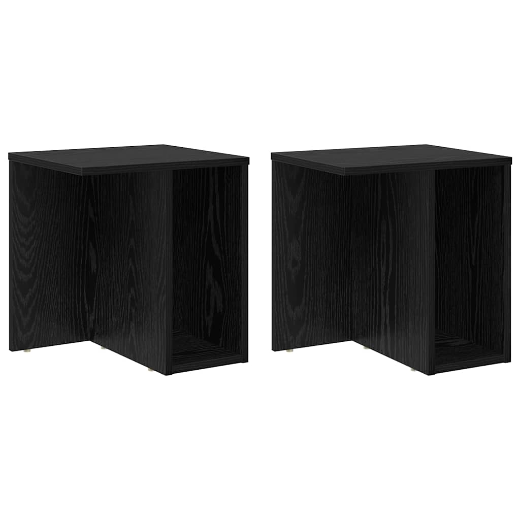 vidaXL Stolik końcowy 2 pcs Czarny Dąb 37 x 32 x 40 cm