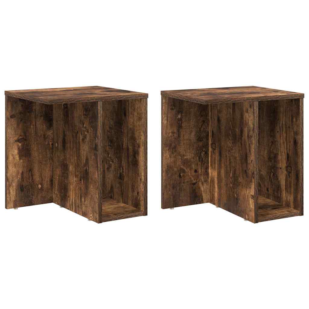 vidaXL Stolik końcowy 2 pcs Dąb wędzony 37 x 32 x 40 cm