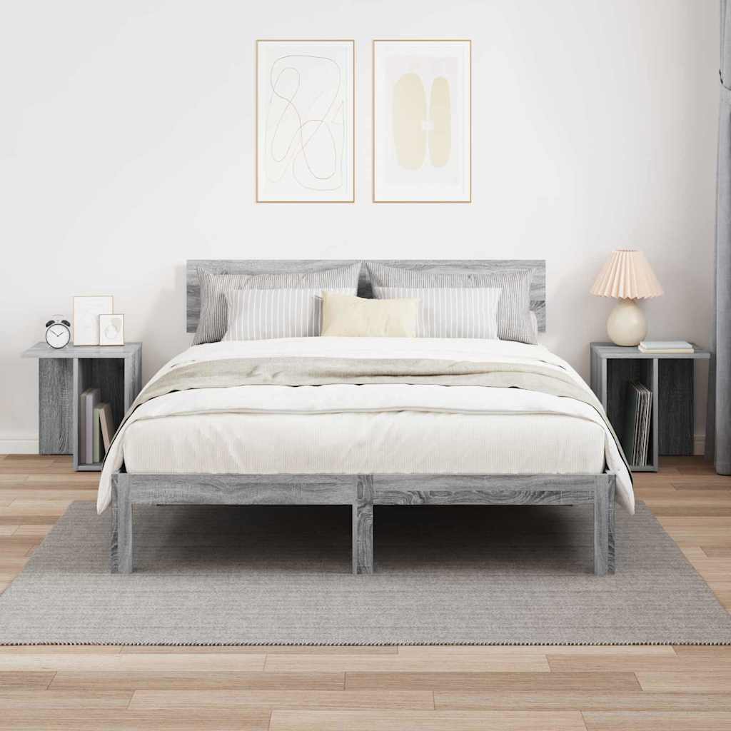 vidaXL Stolik końcowy 2 pcs Szary Sonoma 37 x 32 x 40 cm