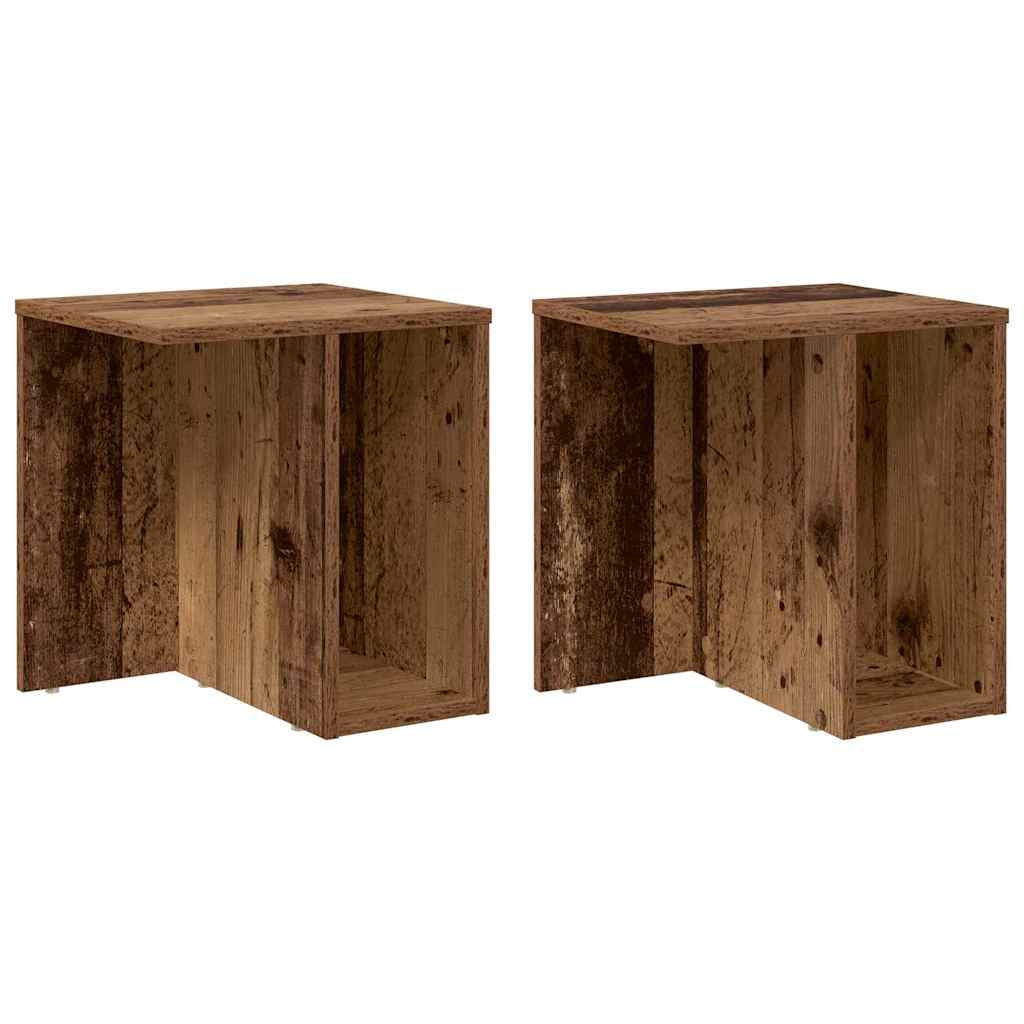 vidaXL Stolik końcowy 2 pcs Stare drewno 37 x 32 x 40 cm