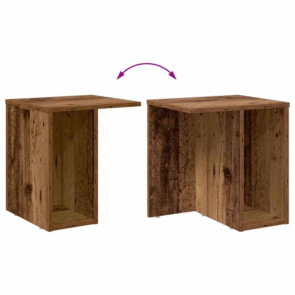 vidaXL Stolik końcowy 2 pcs Stare drewno 37 x 32 x 40 cm