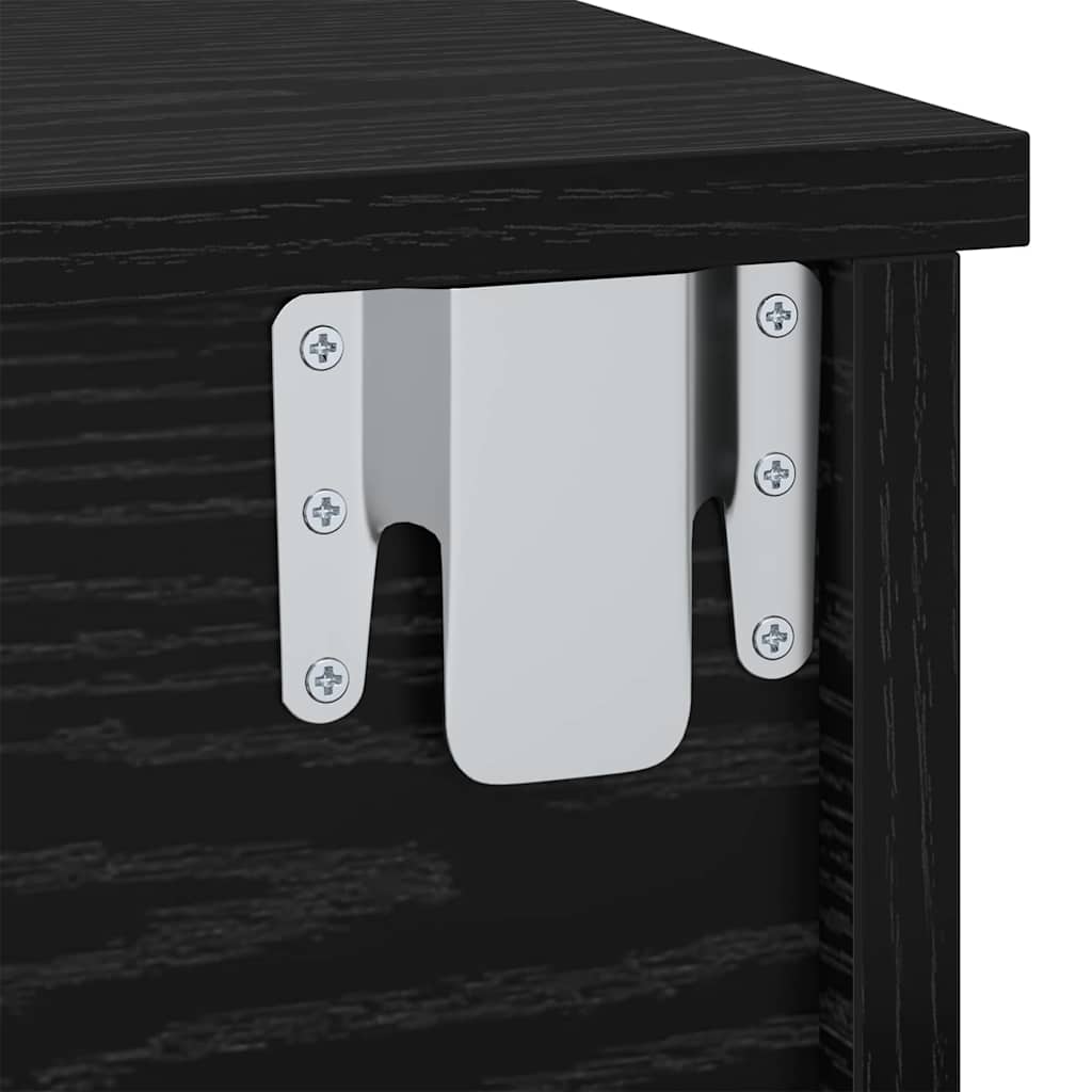 vidaXL Stolik nocny Czarny Dąb 40 x 31 x 15 cm Materiał drewnopochodny