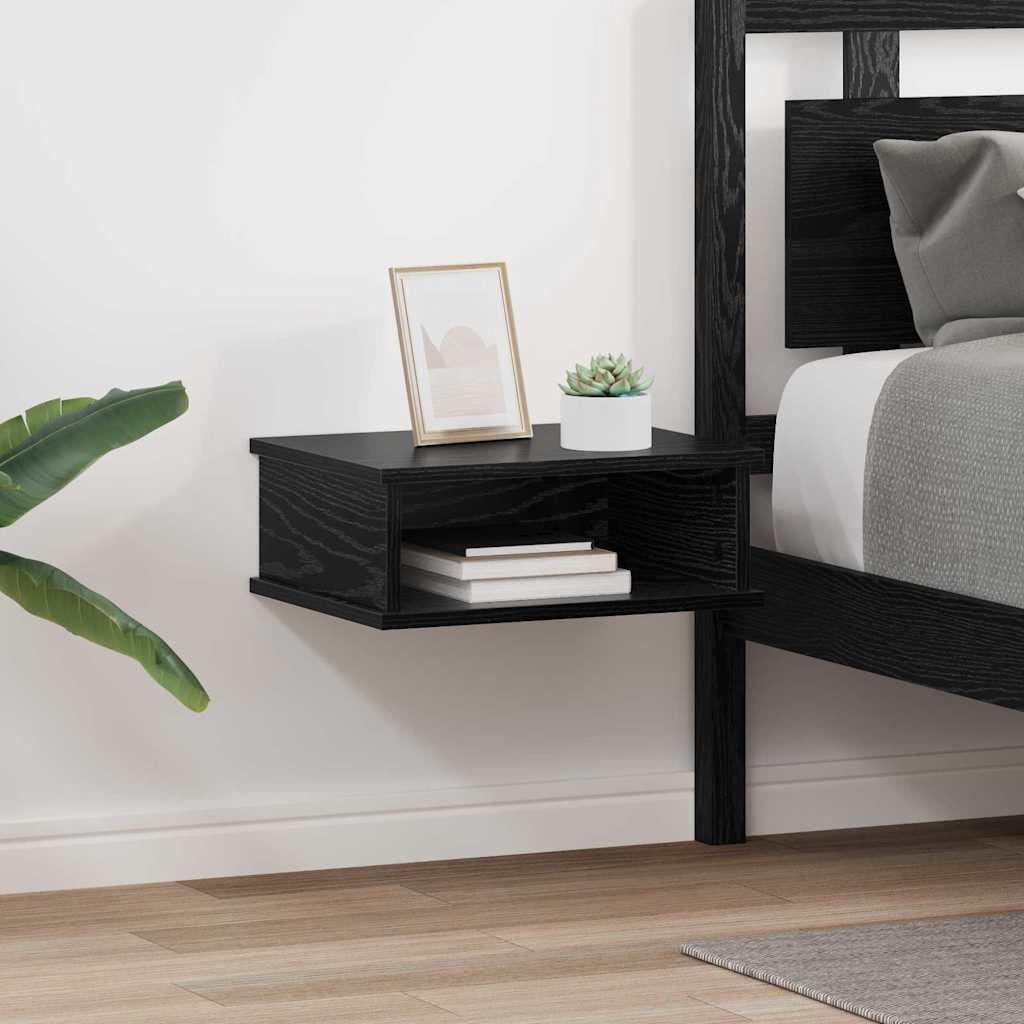 vidaXL Stolik nocny 2 pcs Czarny Dąb 40 x 31 x 15 cm