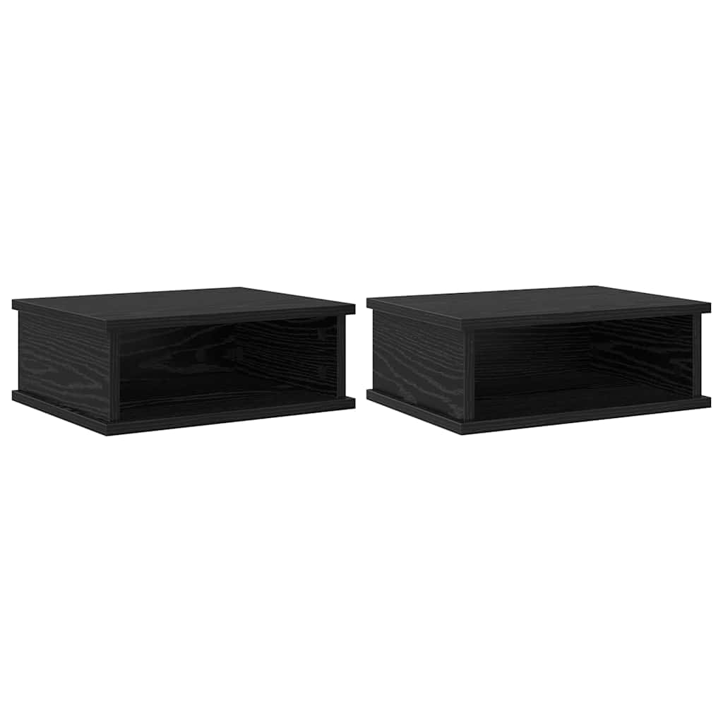 vidaXL Stolik nocny 2 pcs Czarny Dąb 40 x 31 x 15 cm
