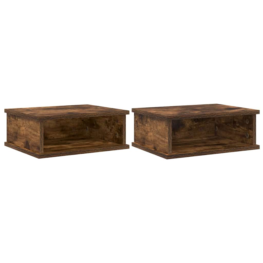 vidaXL Stolik nocny 2 pcs Dąb wędzony 40 x 31 x 15 cm