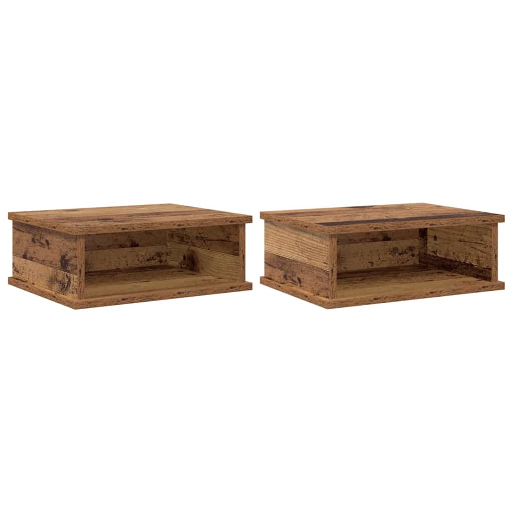 vidaXL Stolik nocny 2 pcs Stare drewno 40 x 31 x 15 cm