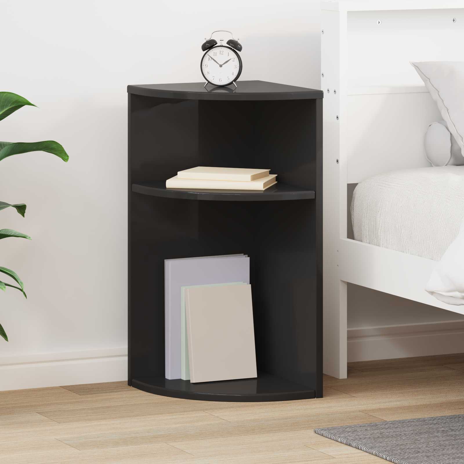vidaXL Stolik końcowy Czarny 29,6 x 29,6 x 60 cm Drewno inżynieryjne