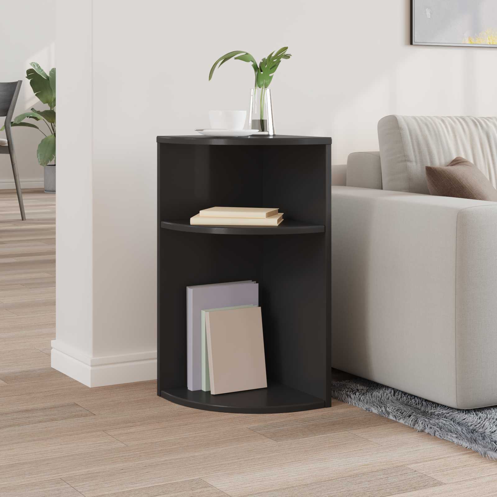 vidaXL Stolik końcowy Czarny 29,6 x 29,6 x 60 cm Drewno inżynieryjne