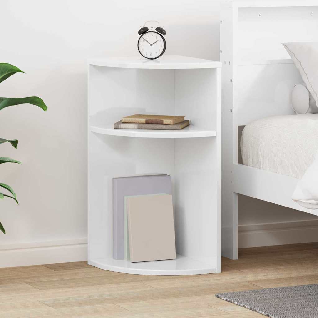 vidaXL Stolik końcowy Wysoki połysk biały 29,6 x 29,6 x 60 cm