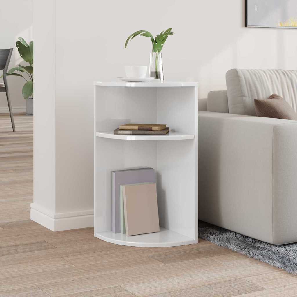 vidaXL Stolik końcowy Wysoki połysk biały 29,6 x 29,6 x 60 cm