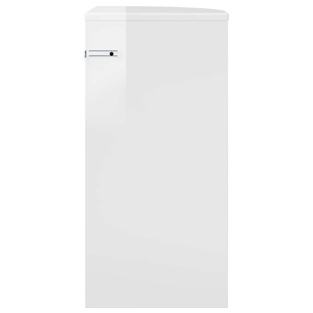 vidaXL Stolik końcowy Wysoki połysk biały 29,6 x 29,6 x 60 cm