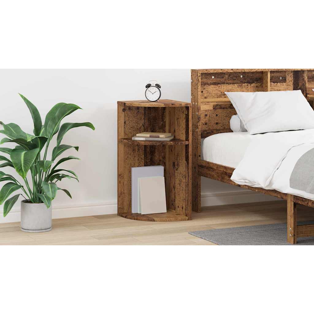 vidaXL Stolik końcowy Stare drewno 29,6 x 29,6 x 60 cm