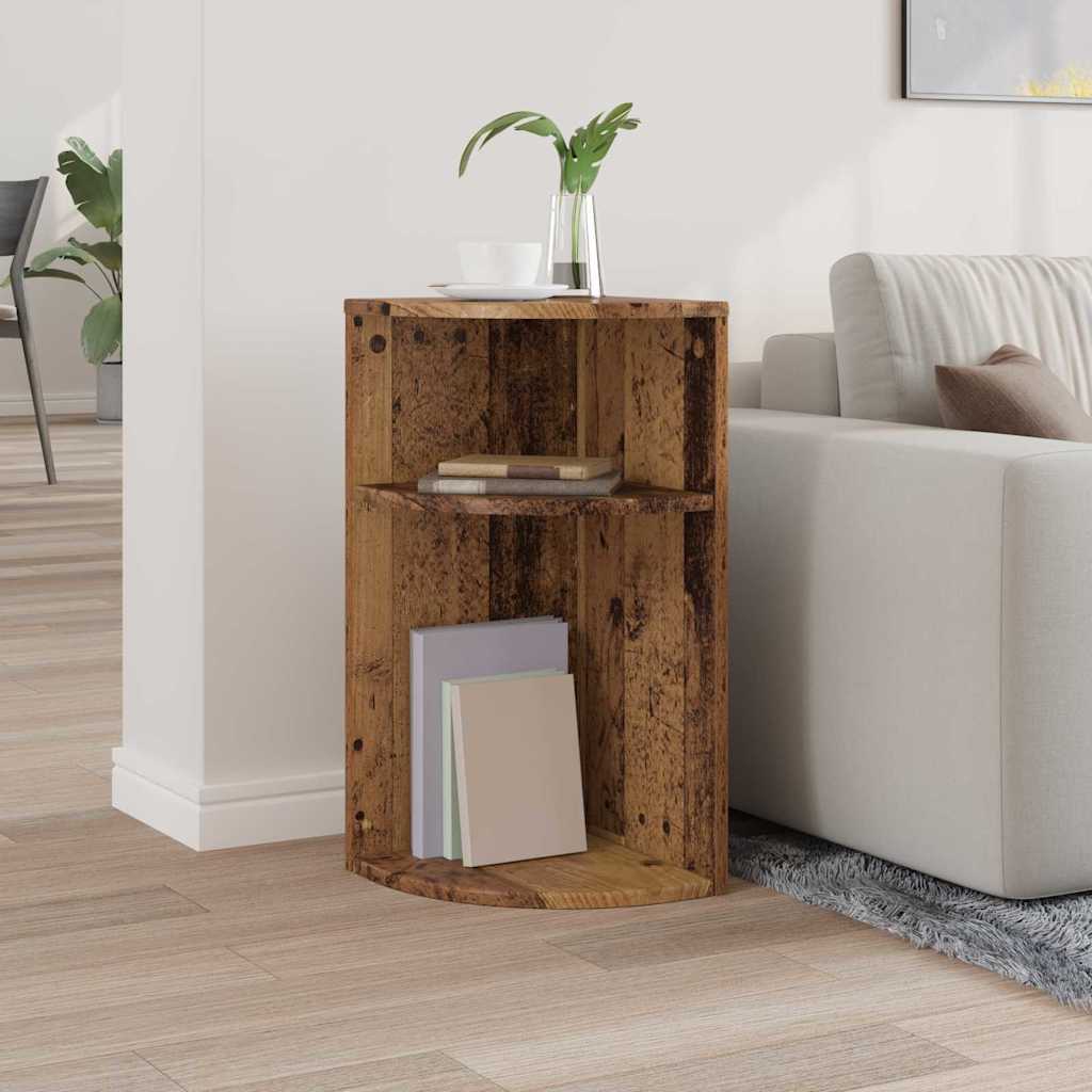 vidaXL Stolik końcowy Stare drewno 29,6 x 29,6 x 60 cm